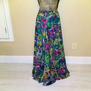 Tropical print Circle Skirt. Size XL